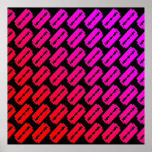 Punk Razor Blades Pattern Poster