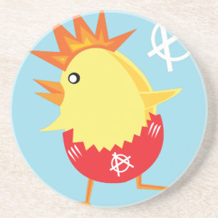 punk rock anarchy easter chick coaster