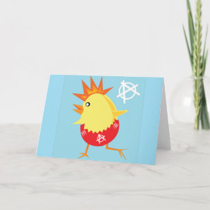 punk rock anarchy easter chick holiday card