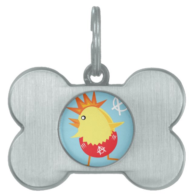 punk rock anarchy easter chick pet ID tag (Front)
