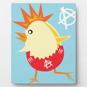 punk rock anarchy easter chick plaque