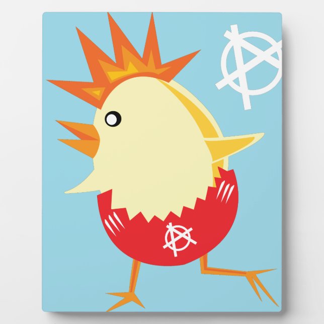 punk rock anarchy easter chick plaque (Front)