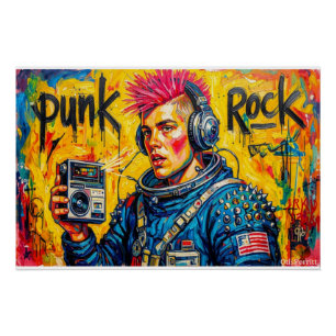 PUNK ROCK ASTRONAUT POSTER