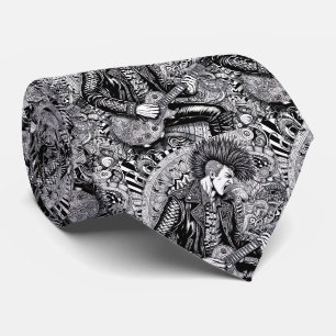 Punk Rock Black & White Necktie