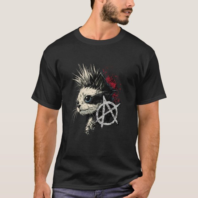 Punk Rock Cat T-Shirt (Front)
