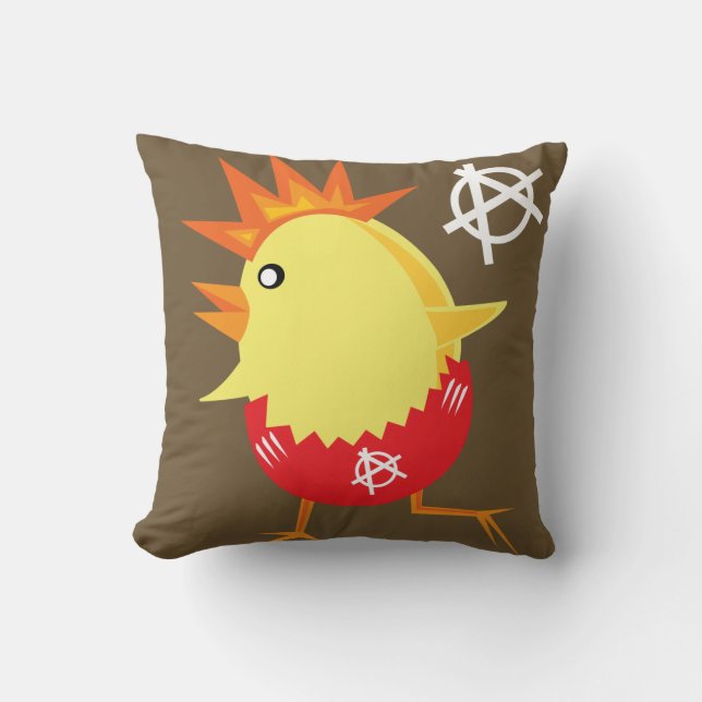 Punk Rock Chicken Cushion (Front)