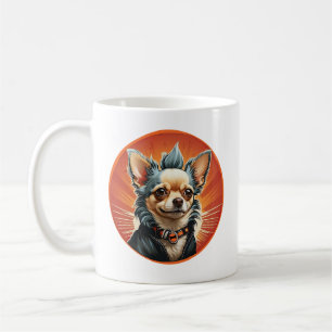 Punk Rock Chihuahua Dog Mohawk Motorcycle Jacket Coffee Mug