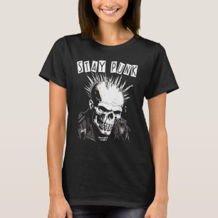 Punk Rock Concert Skull Skeleton Mohawk Mohican  S T-Shirt