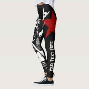 Punk Rock Custom Text 90s Grunge Street Art   Leggings