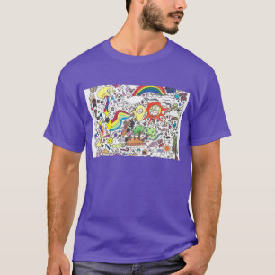 Punk Rock Design #5 Happy Colour Purple T-Shirt