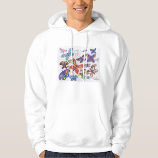 Punk Rock Doodle #28 Butterflies Colour Hoodie