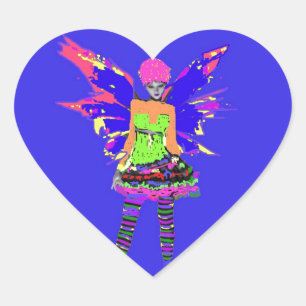Punk Rock Fairy Heart Sticker