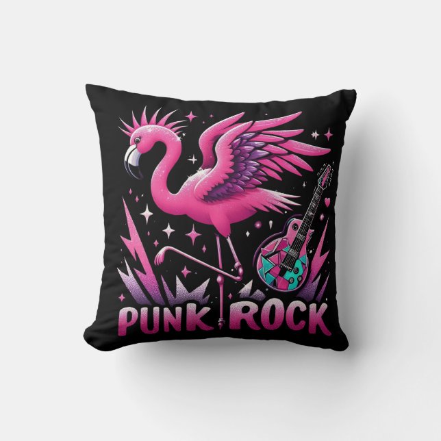 punk rock,Flamingo rock Cushion (Front)