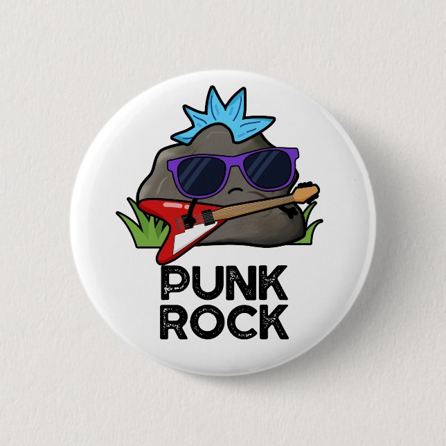 Punk Rock Funny Music Pun  6 Cm Round Badge (Front)