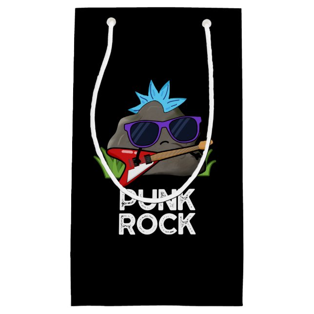 Punk Rock Funny Music Pun Dark BG Small Gift Bag (Front)