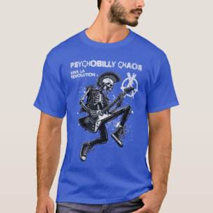 Punk Rock Guitar Music Skeleton Psychobilly Chaos T-Shirt