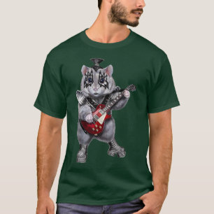 Punk Rock Hamster Playing Electric Guitar T-Shirt