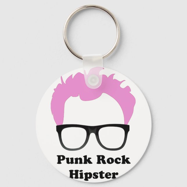 Punk Rock Hipster Key Ring (Front)