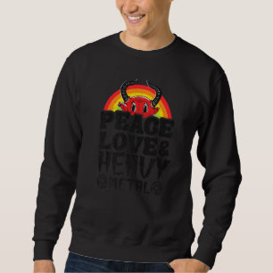 Punk Rock Kids Metal Rainbow Satan Peace Love & He Sweatshirt