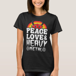 Punk Rock Kids Metal Rainbow Satan Peace Love & He T-Shirt