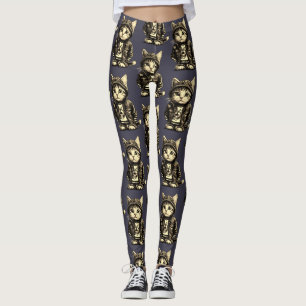 Punk Rock Kitten Cute Cat Design Leggings