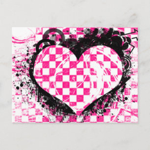 Punk Rock Love Wedding Announcement Postcard