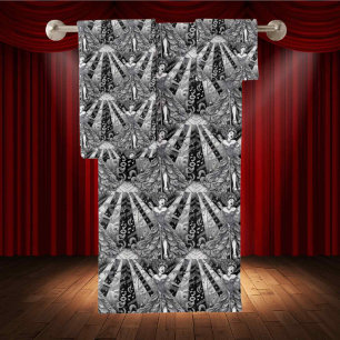 Punk Rock Musician Black & White Drawing Artist Bath Towel Set