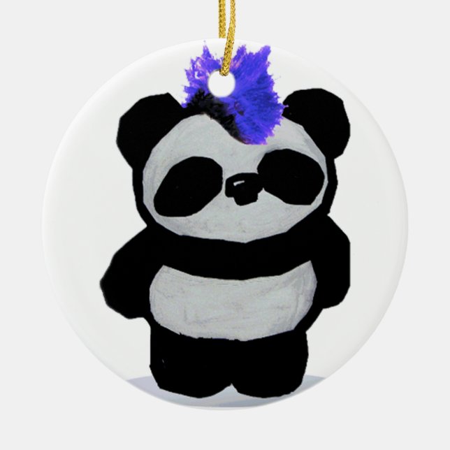 Punk Rock Panda Ornament (Front)
