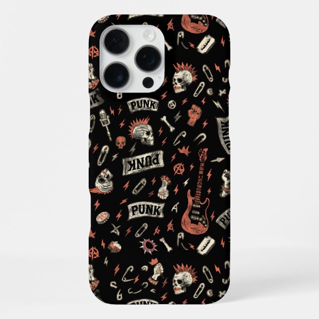 Punk Rock Pattern – Bold & Rebellious  iPhone Case (Back)