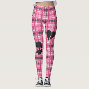 Punk Rock Pink Plaid Leggings