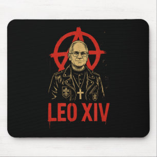 Punk Rock Pope Leo Xiv _ Christian Anarchist Desig Mouse Pad