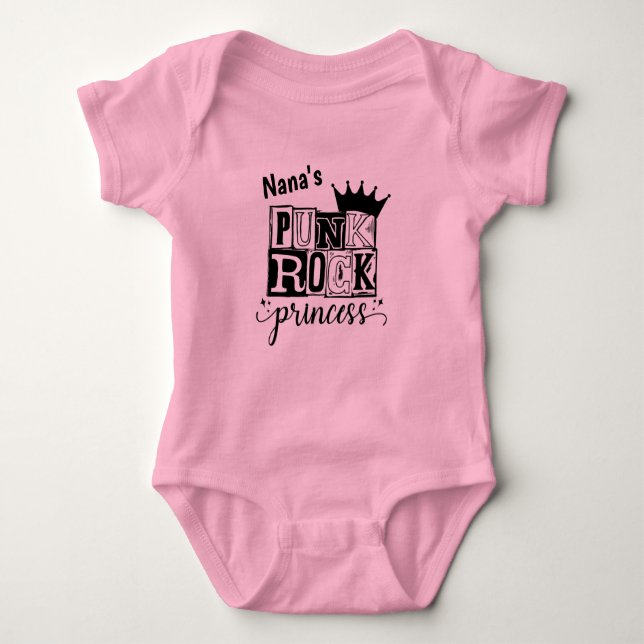 Punk Rock Princess Baby Bodysuit (Front)