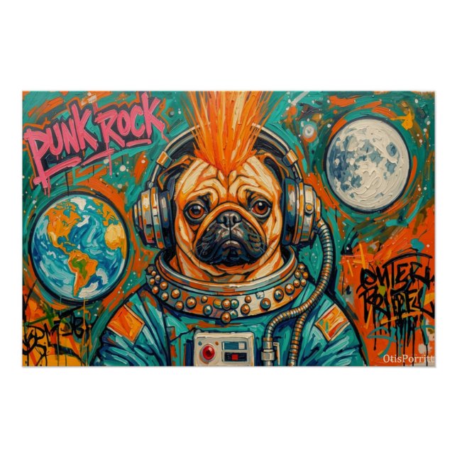 PUNK ROCK PUG ASTRONAUT 5 POSTER (Front)