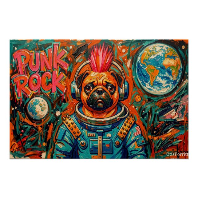 PUNK ROCK PUG ASTRONAUT 6 POSTER (Front)