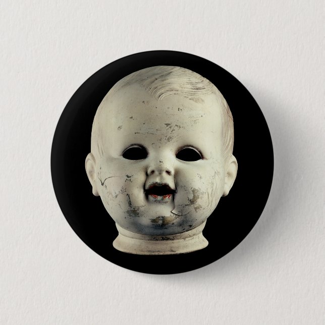 Punk Rock Scary Baby Doll Head Haunted 6 Cm Round Badge (Front)