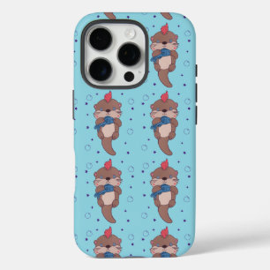 Punk Rock Sea Otter with Fish Funny Animal Art iPhone 16 Pro Case