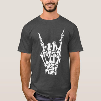 Punk Rock Skeleton Cool Rocker Halloween Men Women T-Shirt