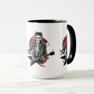 Punk Rock Skeleton Halloween Edgy Spooky Fashion Mug