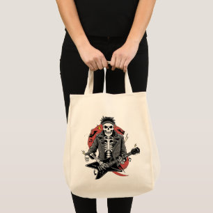 Punk Rock Skeleton Halloween – Edgy Spooky Fashion Tote Bag