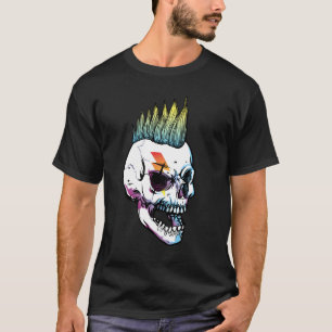 Punk Rock Skull Mohawk Hair Heavy Metal Head Punke T-Shirt