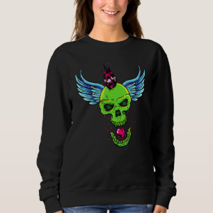 Punk Rock Skull Pagan Satanic Atheist Anti Church  Sweatshirt