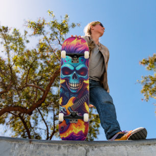 Punk Rock Skull Skateboard