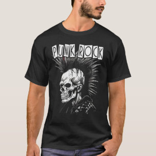 Punk Rock Skull Skeleton Mohawk Mohican  Punk T-Shirt