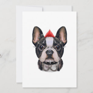 Punk Rock Style French Bulldog For Dog Lover Announcement