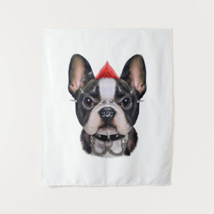 Punk Rock Style French Bulldog For Dog Lover Tapestry