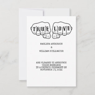 Punk Rock Tattoo Hands Marriage Elopement Invitation