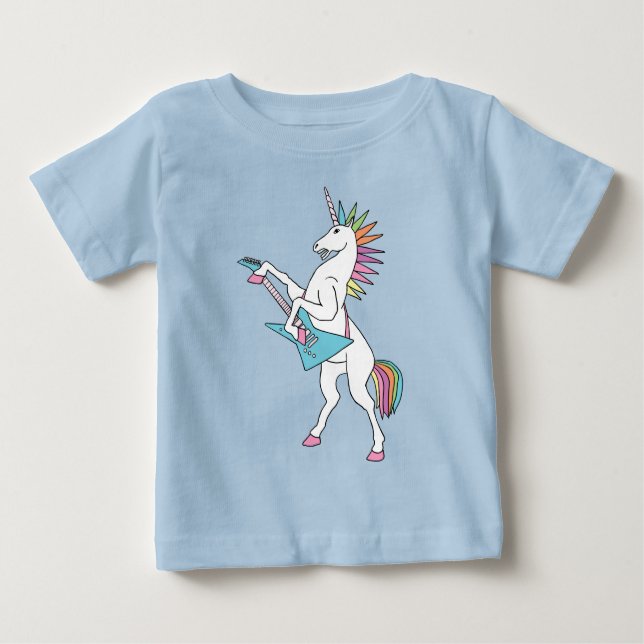 punk-rock-unicorn-playing-guitar-shirt baby T-Shirt (Front)