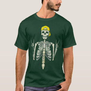 Punk Rock Vibes Skater Skeleton Cap for Men and Bo T-Shirt