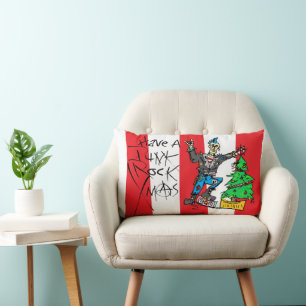 Punk Rock Xmas  Lumbar Cushion