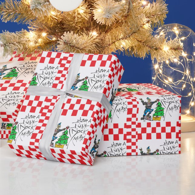 PUNK ROCK XMAS w/ CHECKERED Wrapping Paper (Holidays)